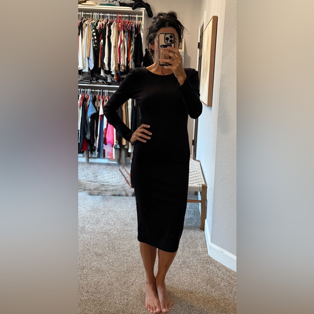 Lulu's Classic Black Long Sleeve Dress